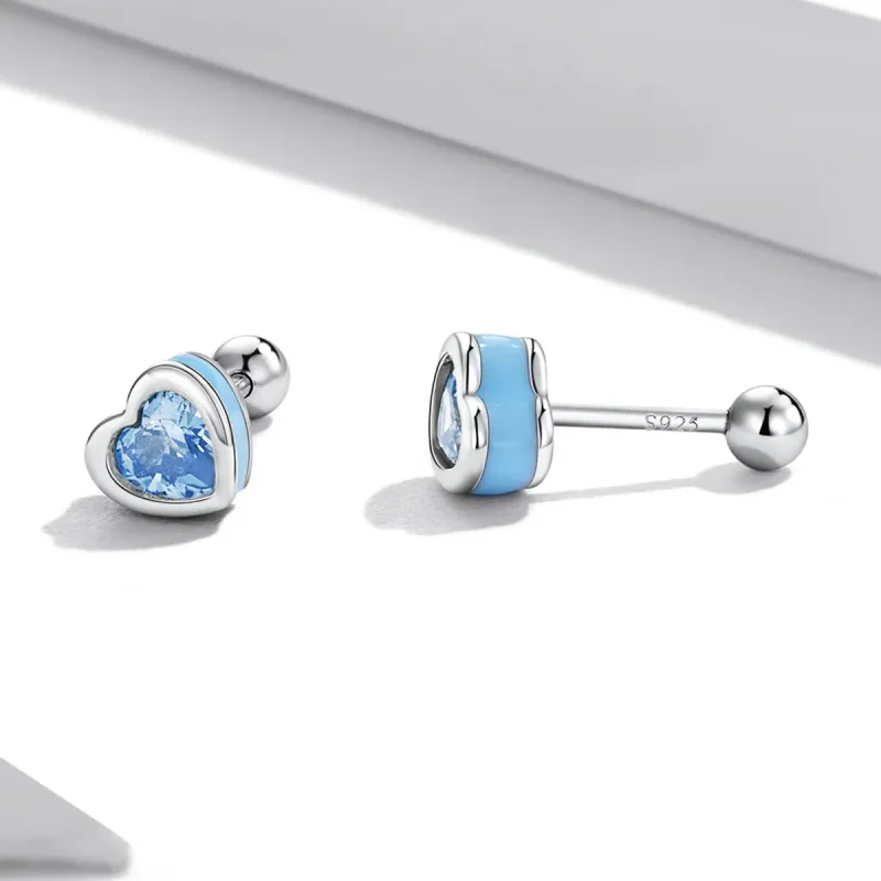 (slika za) Pandora Style Simple Love Stud uhani - SCE1352-LB - Ogled 3