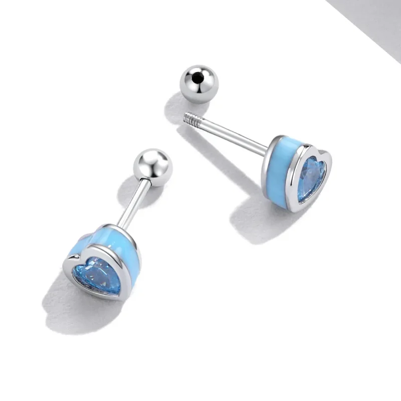 (slika za) Pandora Style Simple Love Stud uhani - SCE1352-LB - Ogled 4