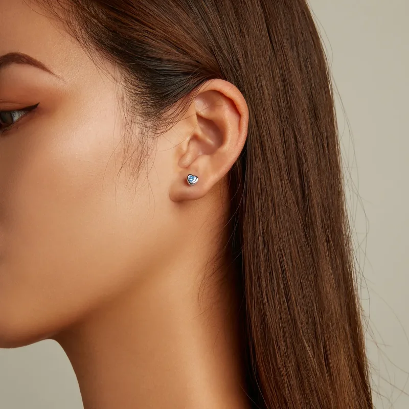 (slika za) Pandora Style Simple Love Stud uhani - SCE1352-LB - Ogled 6