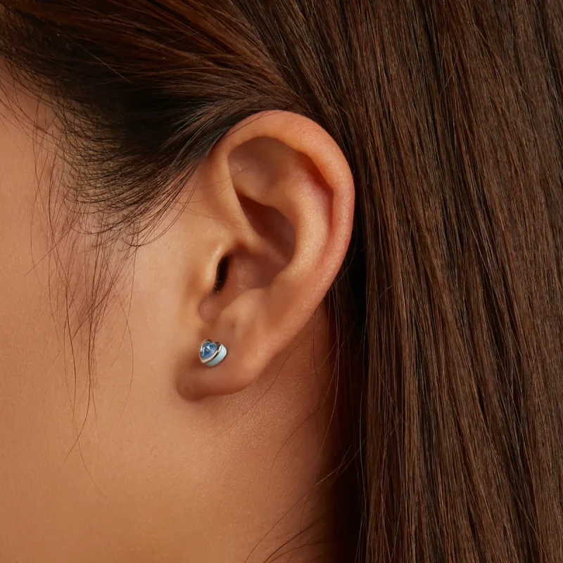 (slika za) Pandora Style Simple Love Stud uhani - SCE1352-LB - Ogled 7