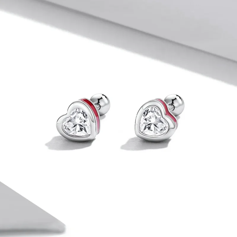 (slika za) Pandora Style Simple Love Stud uhani - SCE1352-VT - Ogled 2