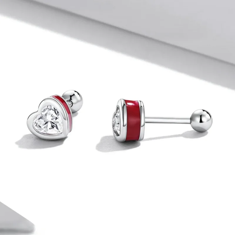 (slika za) Pandora Style Simple Love Stud uhani - SCE1352-VT - Ogled 3