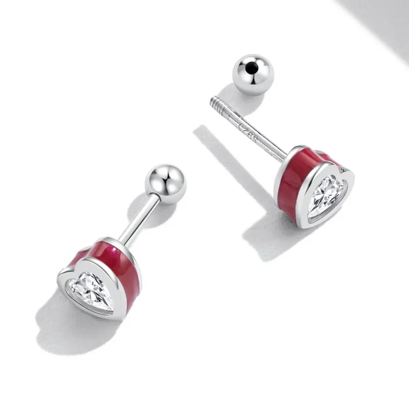 (slika za) Pandora Style Simple Love Stud uhani - SCE1352-VT - Ogled 4