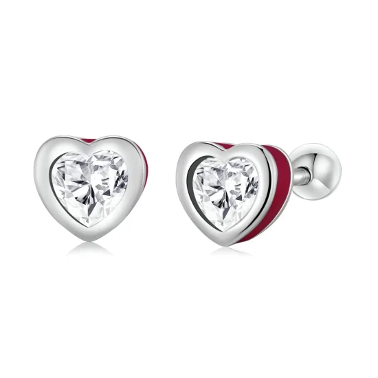 (slika za) Pandora Style Simple Love Stud uhani - SCE1352-VT