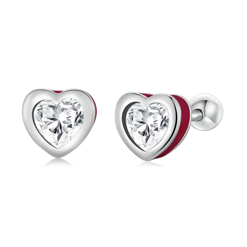 (slika za) Pandora Style Simple Love Stud uhani - SCE1352-VT