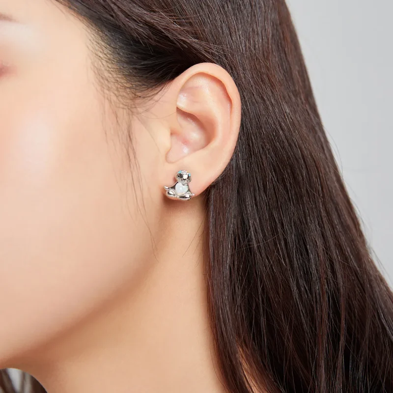 (slika za) Pandora Style Sloth Stud Uhani - BSE483 - Ogled 7