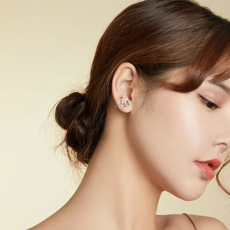 (slika za) Pandora Style Star Track Uhani - BSE457 - Ogled 7