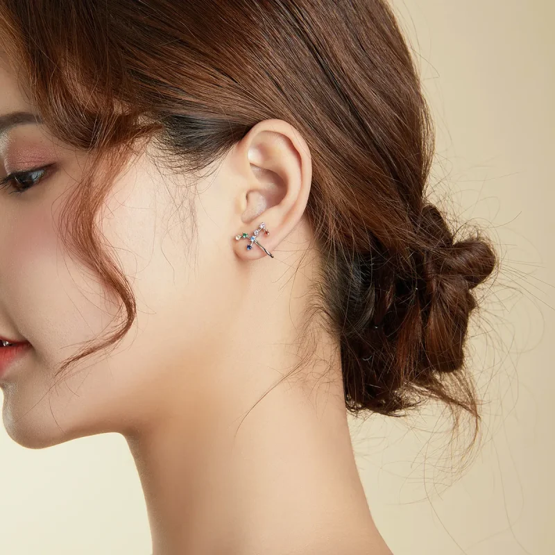 (slika za) Pandora Style Star Track Uhani - BSE457 - Ogled 8