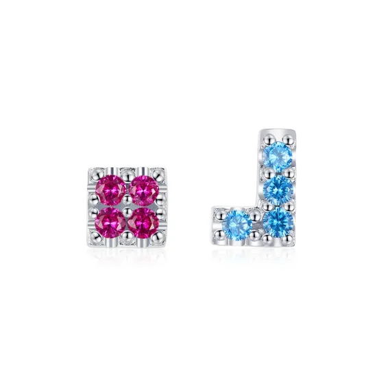 (slika za) Pandora Style Tetris Stud Uhani - BSE365