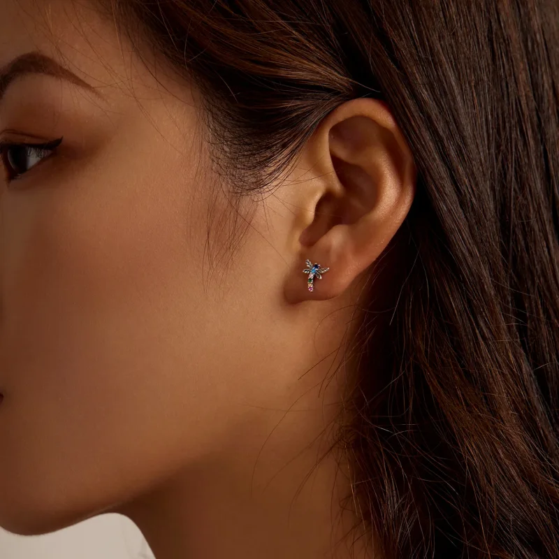 (slika za) Pisani uhani s kačjimi pastirji v slogu Pandora - BSE515 - Ogled 11