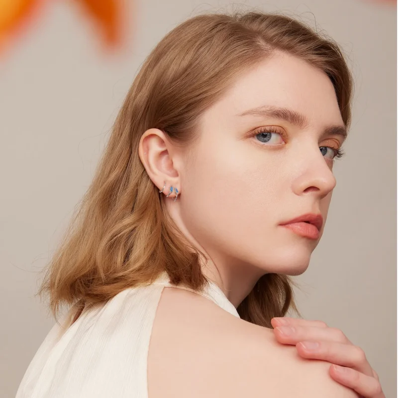 (slika za) Preprosti uhani s kamni v stilu Pandora - SCE1463 - Ogled 5