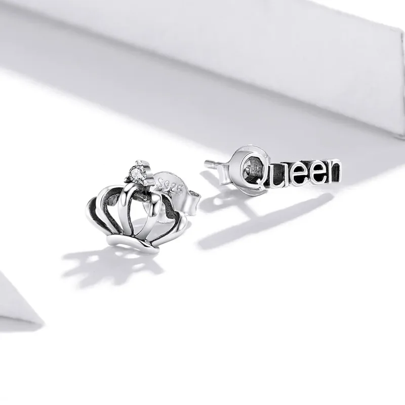 (slika za) Preprosti uhani s kronami v slogu Pandora - SCE934 - Ogled 3