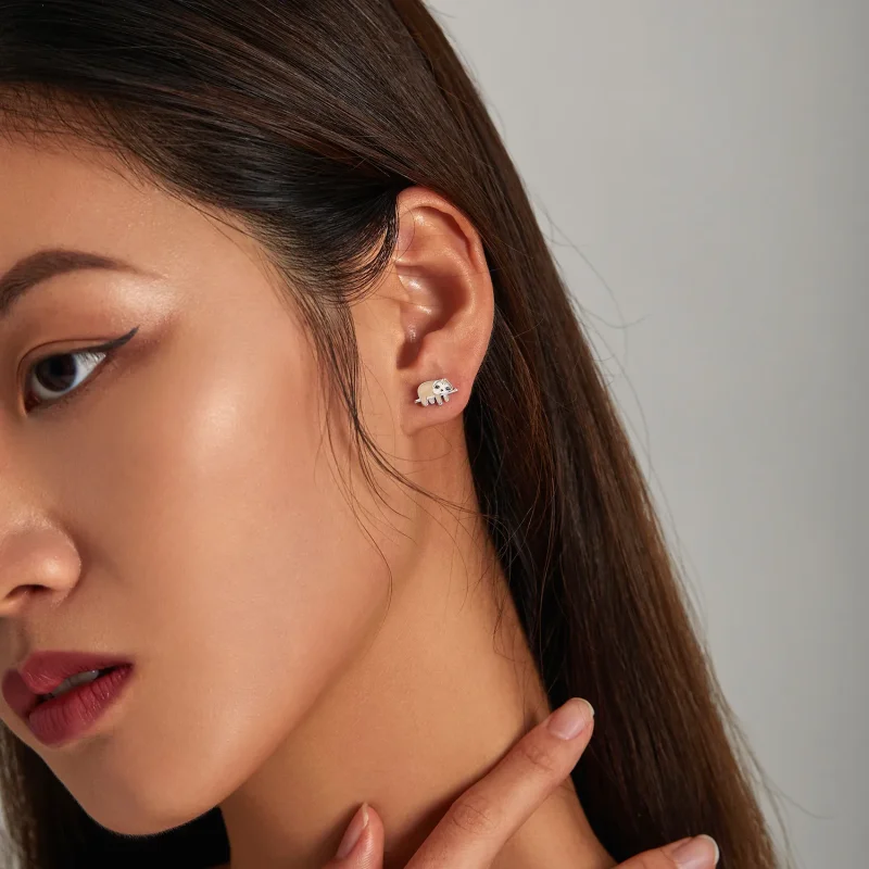 (slika za) Prisrčni uhani v slogu Pandora Sloth Stud - SCE1280 - Ogled 5