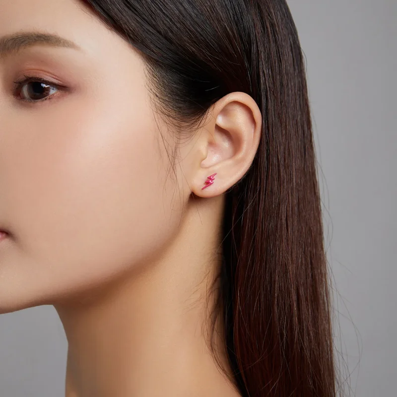 (slika za) Rožnati uhani s strelo v stilu Pandora - SCE1236 - Ogled 3