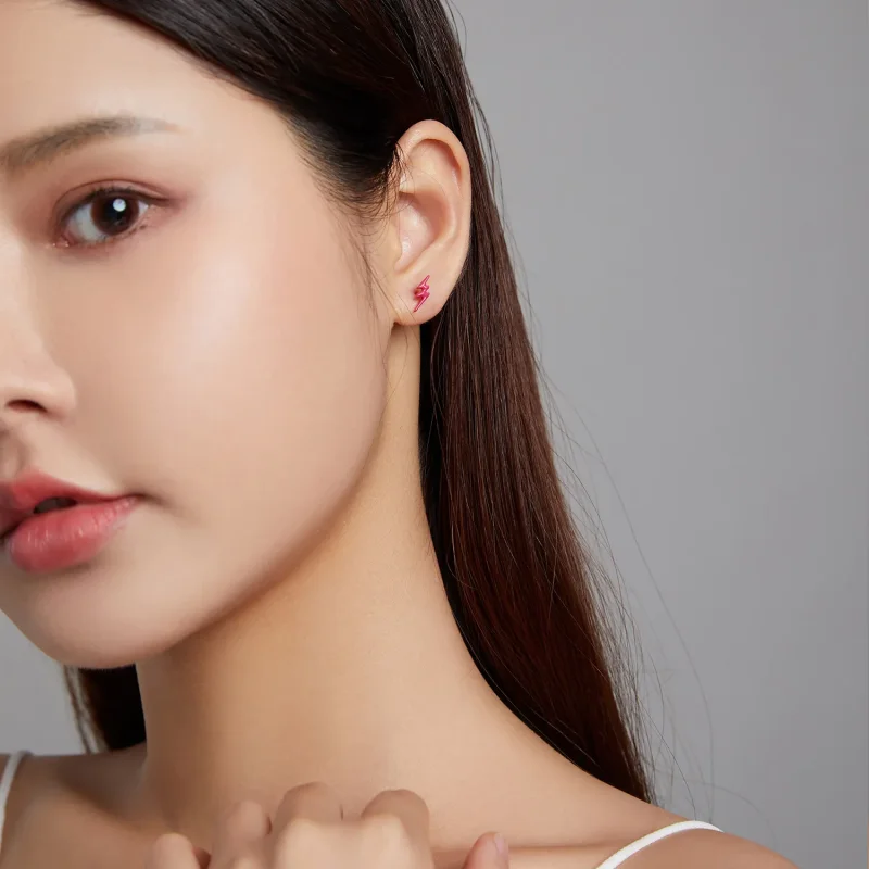 (slika za) Rožnati uhani s strelo v stilu Pandora - SCE1236 - Ogled 4