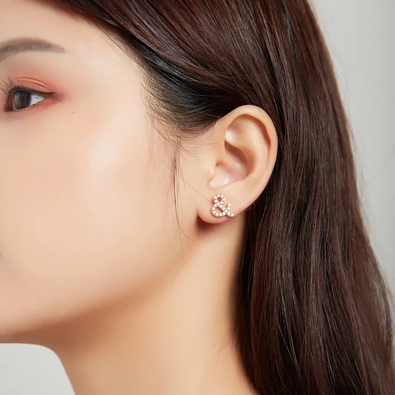 (slika za) Skrivni simbol sloga Pandora - in uhani z žebljički - SCE1072 - Ogled 3