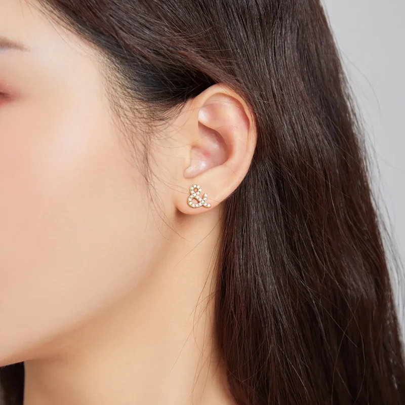 (slika za) Skrivni simbol sloga Pandora - in uhani z žebljički - SCE1072 - Ogled 5