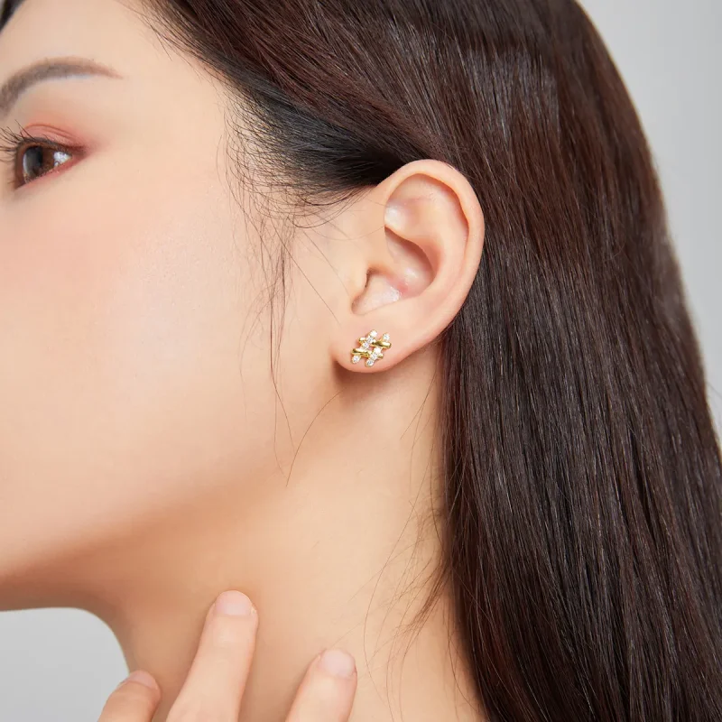 (slika za) Skrivni simbol sloga Pandora - # uhani s čepki - SCE1071 - Ogled 3