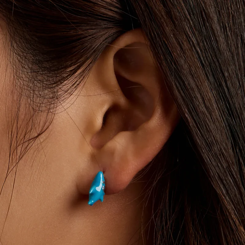 (slika za) Smešni mali uhani z morskim psom v stilu Pandora - BSE563 - Ogled 7