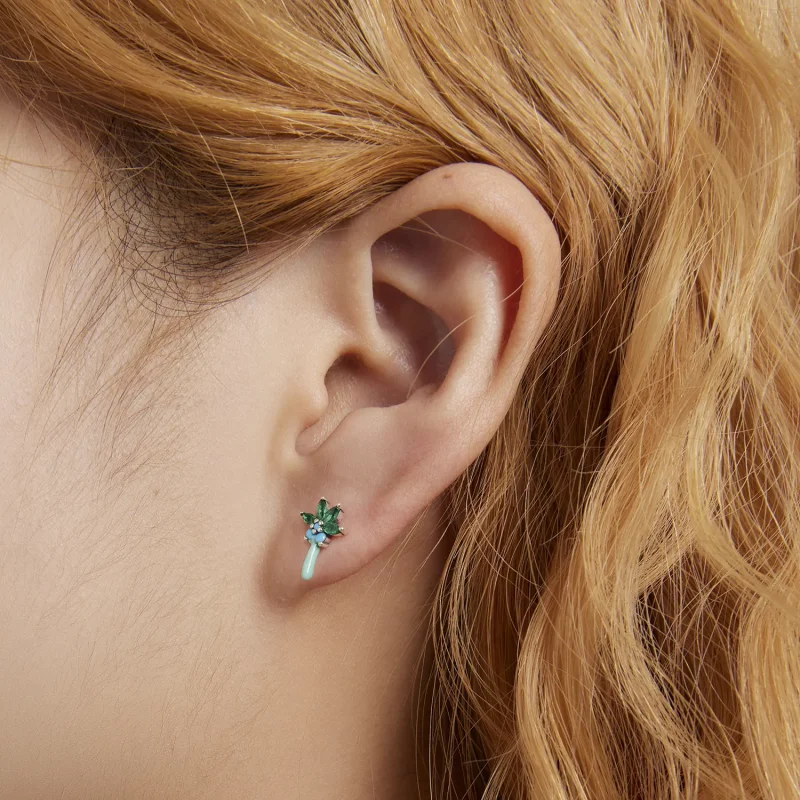 (slika za) Smešni uhani s kokosovimi drevesi v stilu Pandora - SCE1403 - Ogled 5