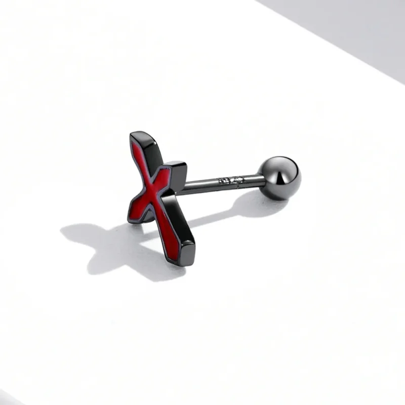 (slika za) Temni križni uhani v slogu Pandora - SCE1327 - Ogled 3