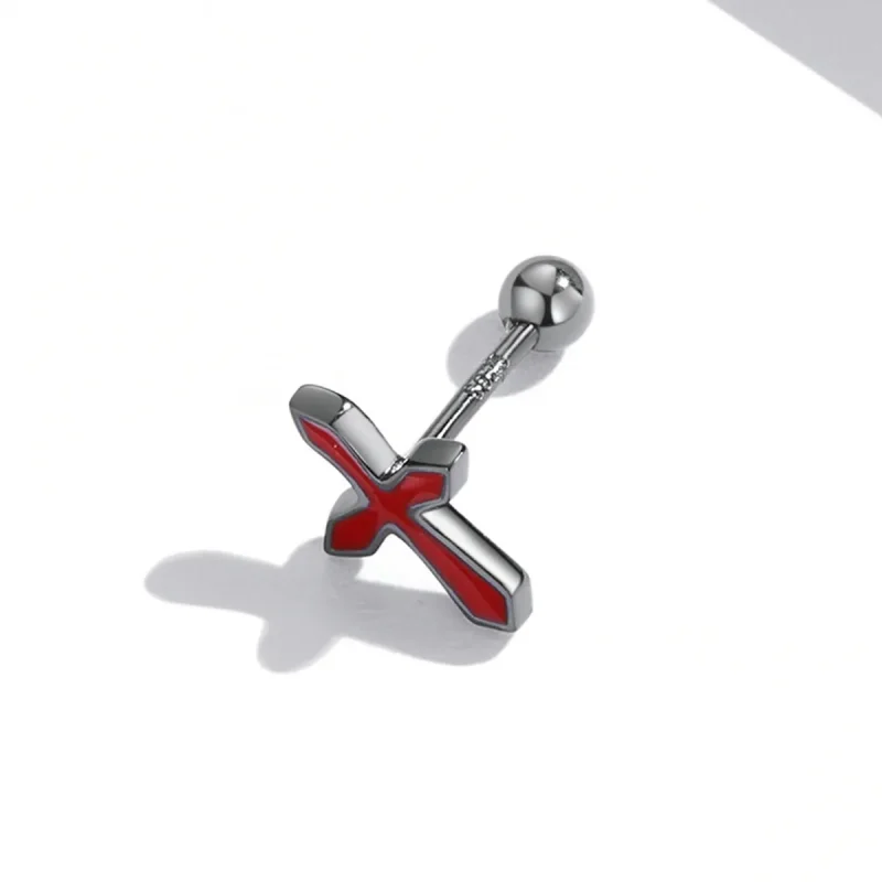 (slika za) Temni križni uhani v slogu Pandora - SCE1327 - Ogled 4