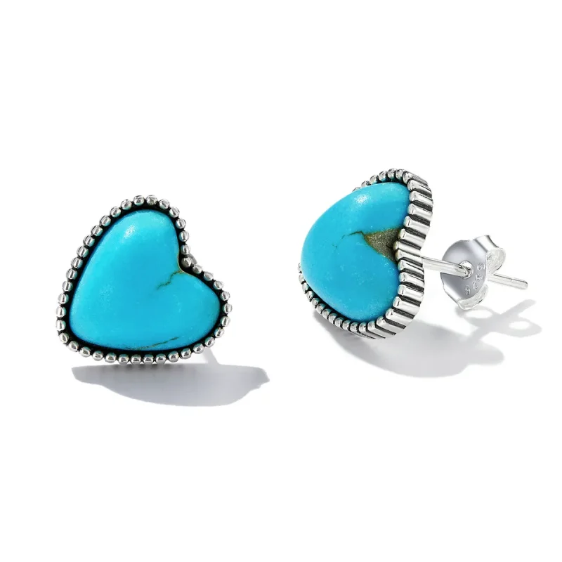 (slika za) Turkizni uhani Pandora Style Love - BSE591 - Ogled 3