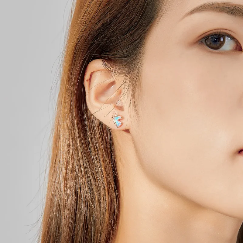 (slika za) Uhani s samorogom v slogu Pandora Ocean Blue Opal - SCE815-C - Ogled 7