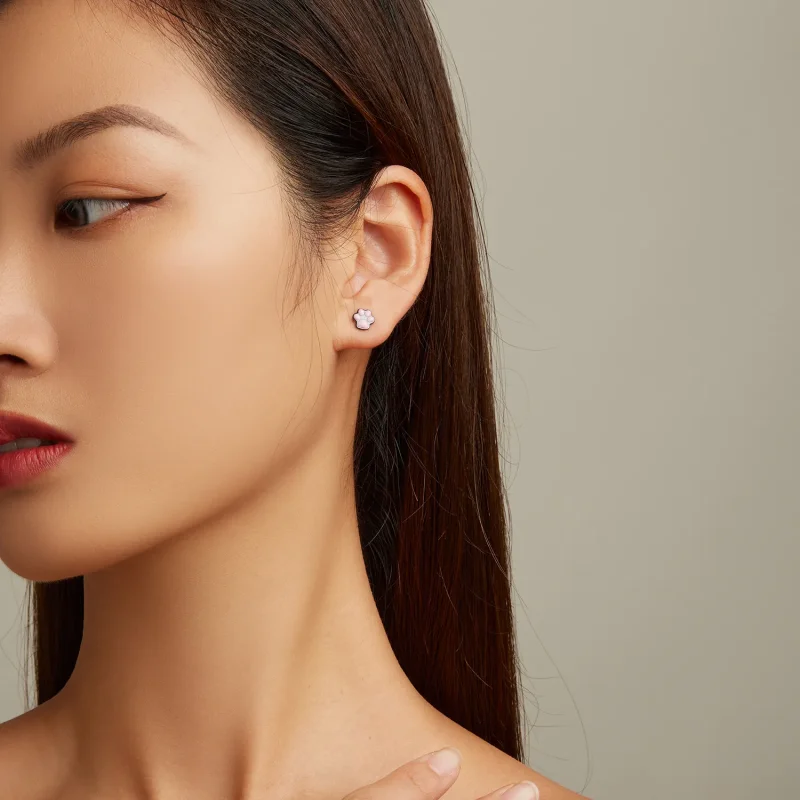 (slika za) Uhani s prisrčnimi mačjimi tačkami v slogu Pandora - SCE1516 - Ogled 5