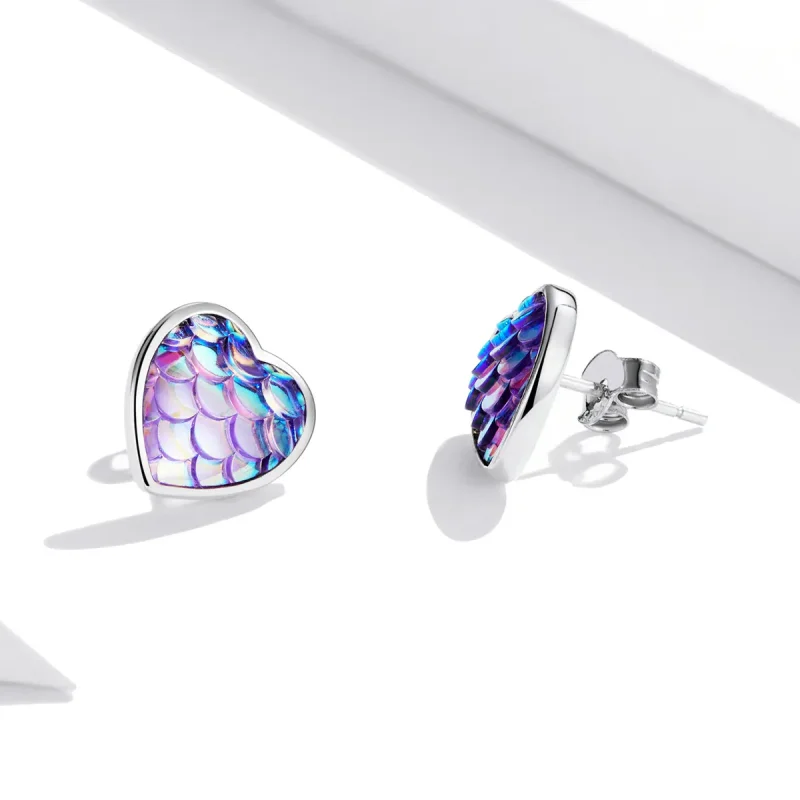 (slika za) Uhani v obliki srca z ribjimi luskami Pandora - SCE1300 - Ogled 4