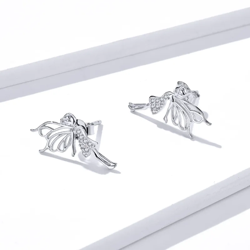 (slika za) Uhani z žebljički v stilu Pandora Flower Elf - BSE338 - Ogled 3