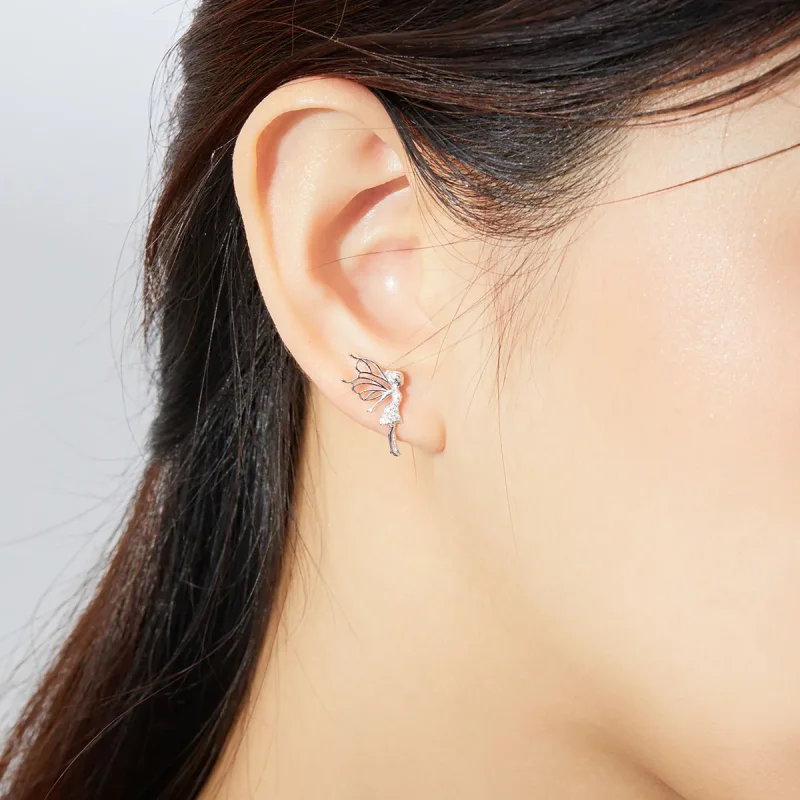 (slika za) Uhani z žebljički v stilu Pandora Flower Elf - BSE338 - Ogled 7