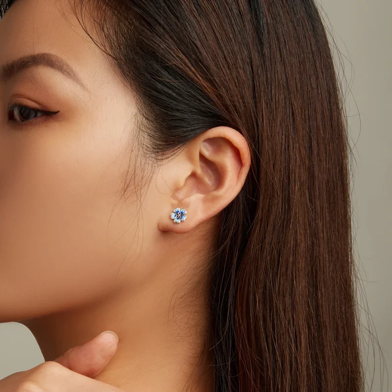 (slika za) Uhani z žebljički z rožami v slogu Pandora - SCE1513 - Ogled 6