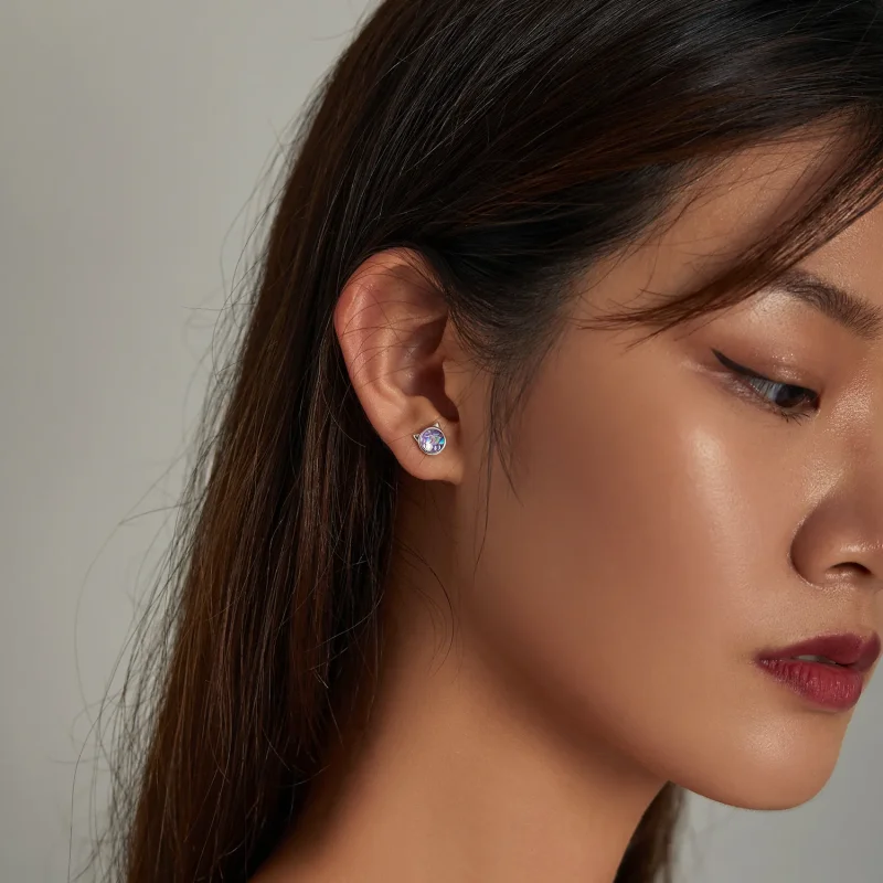 (slika za) Uhani z mačjimi glavami v slogu Pandora z ribjimi luskami - SCE1301 - Ogled 5