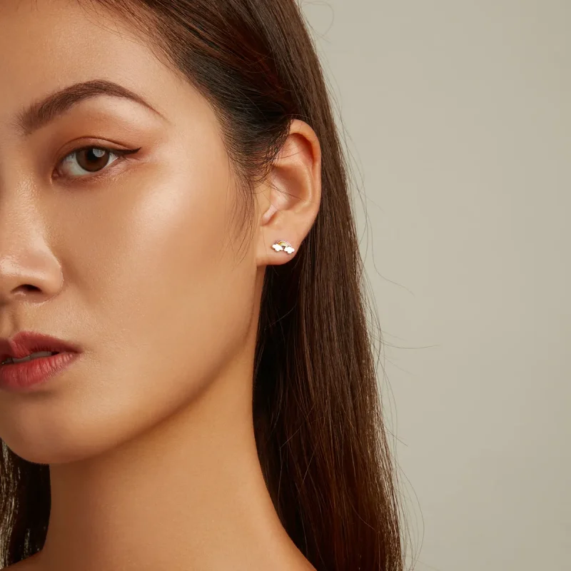 (slika za) Uhani z mavričnimi oblaki v stilu Pandora - SCE1339 - Ogled 5