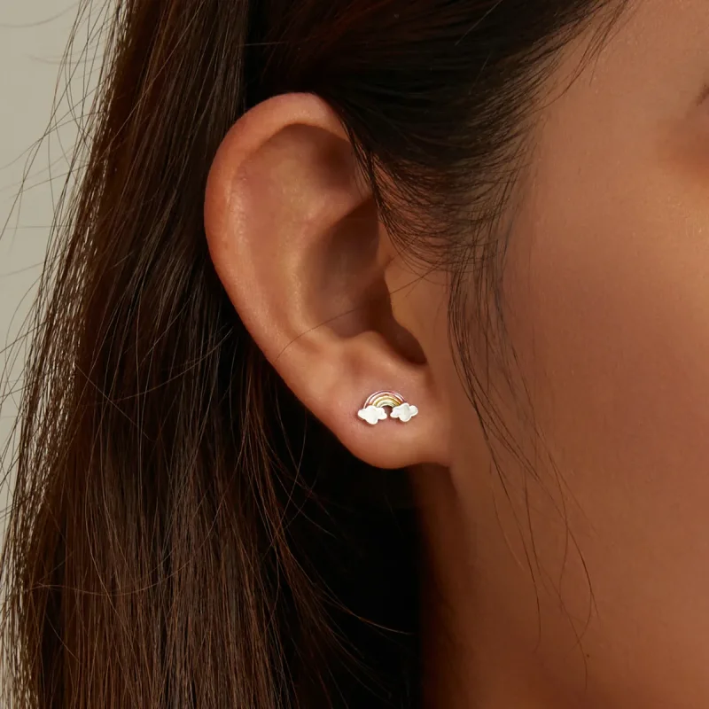 (slika za) Uhani z mavričnimi oblaki v stilu Pandora - SCE1339 - Ogled 6