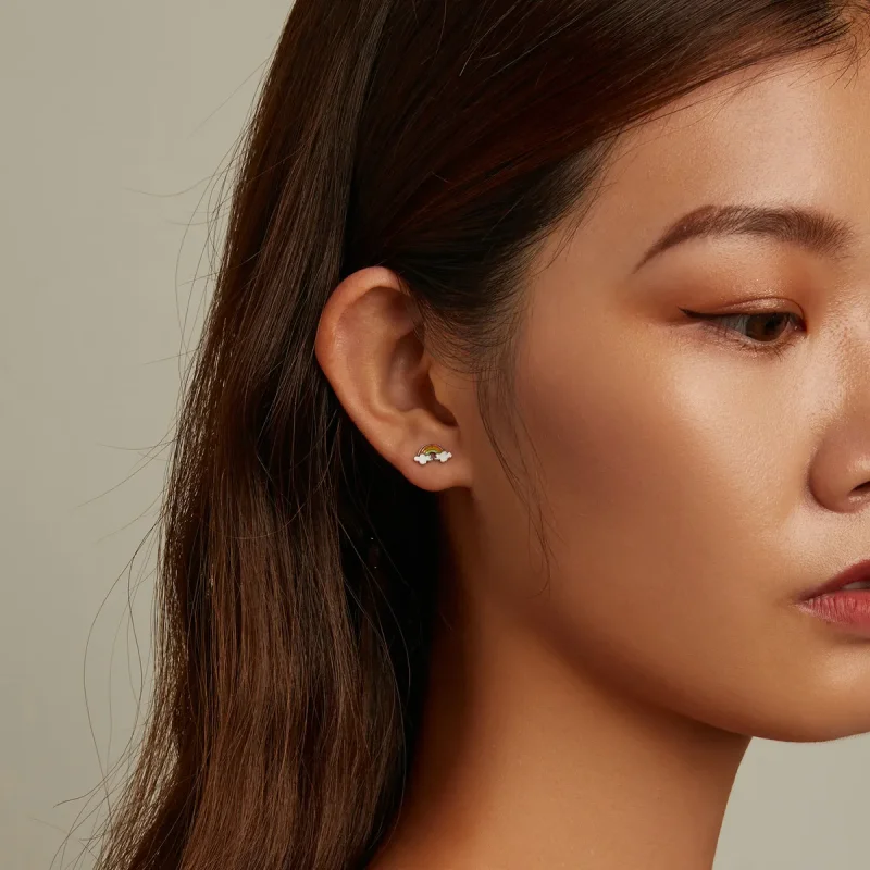 (slika za) Uhani z mavričnimi oblaki v stilu Pandora - SCE1339 - Ogled 7