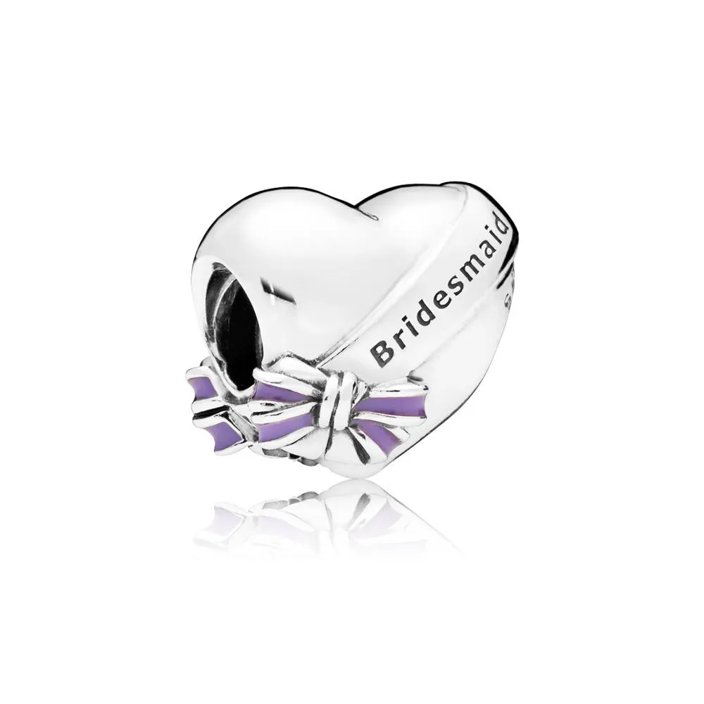 pandora best bridesmaids charm prozoren vijoličen emajl 797272en159