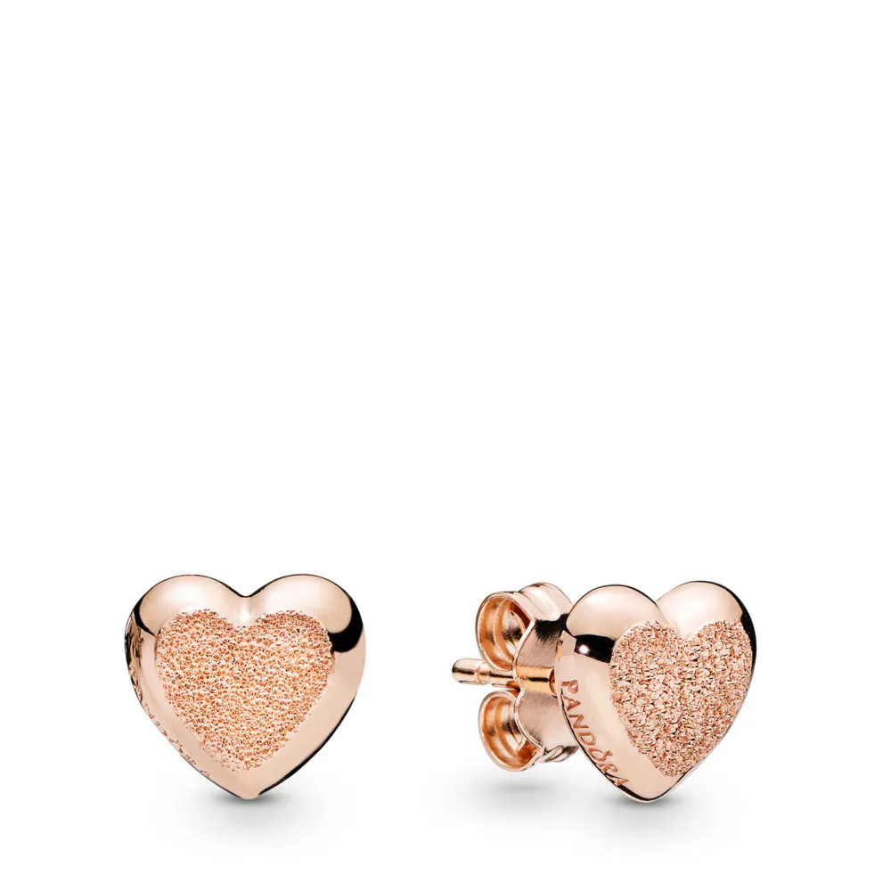 uhani matte brilliance hearts pandora rose 287928