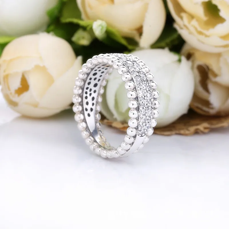 (slika za) PANDORA prstan s pavé iz perl - 198676C01 - Ogled 3