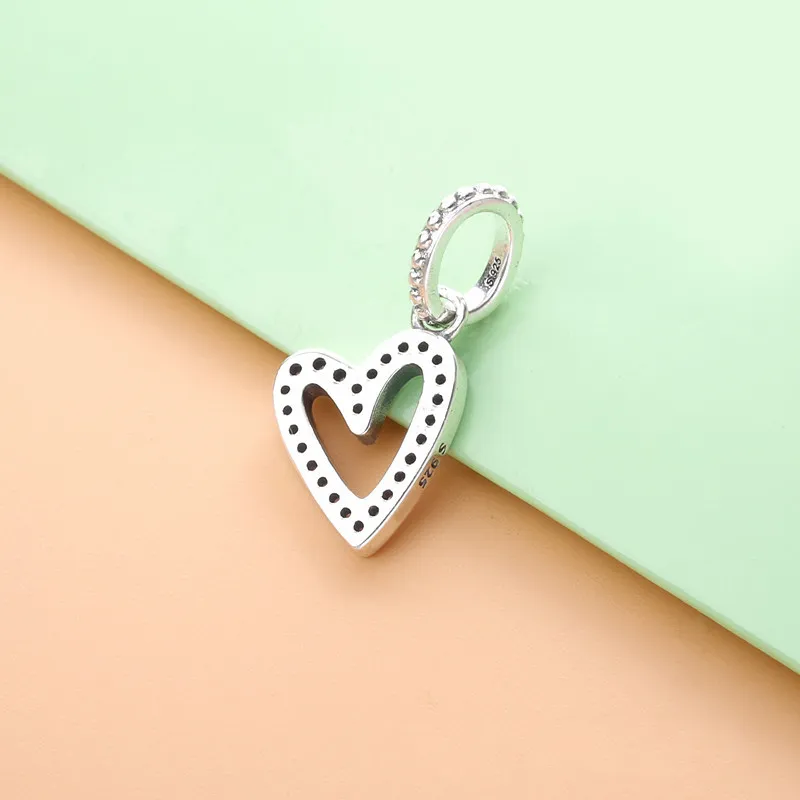 (slika za) PANDORA bleščeča ogrlica z obeskom v obliki srca - 398688C01 - Ogled 5