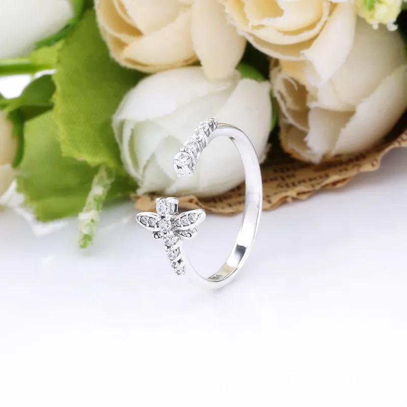 (slika za) PANDORA Bleščeči odprti prstan Dragonfly - 198806C01 - Ogled 2