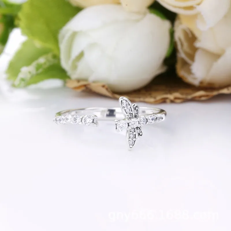 (slika za) PANDORA Bleščeči odprti prstan Dragonfly - 198806C01 - Ogled 3