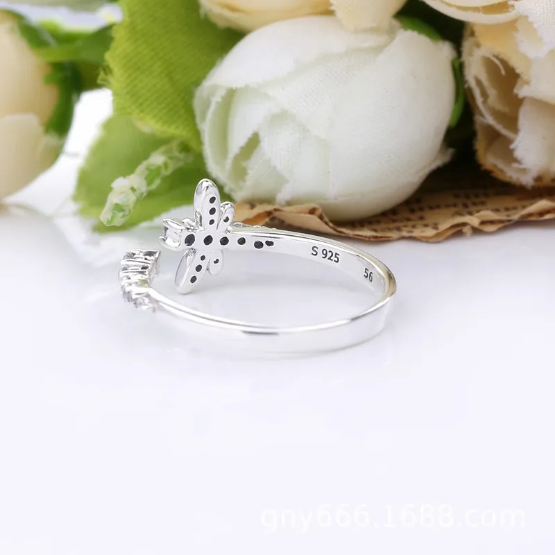 (slika za) PANDORA Bleščeči odprti prstan Dragonfly - 198806C01 - Ogled 4