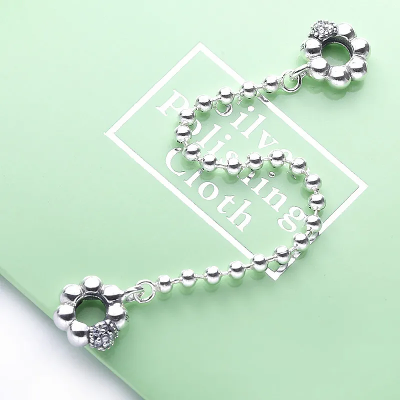 (slika za) PANDORA kroglice in obesek za varnostno verižico Pavé - 798680C01 - Ogled 2