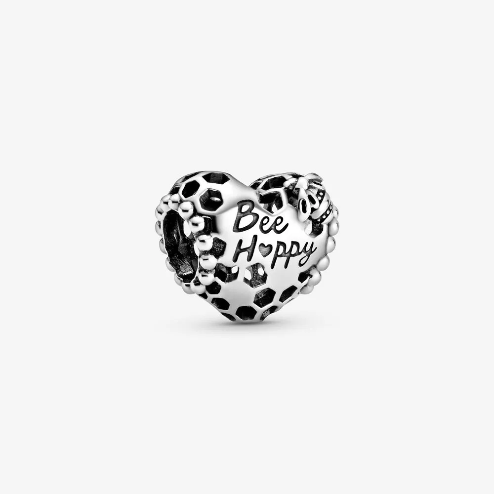 pandora obesek bee happy honeycomb srce 798769c00