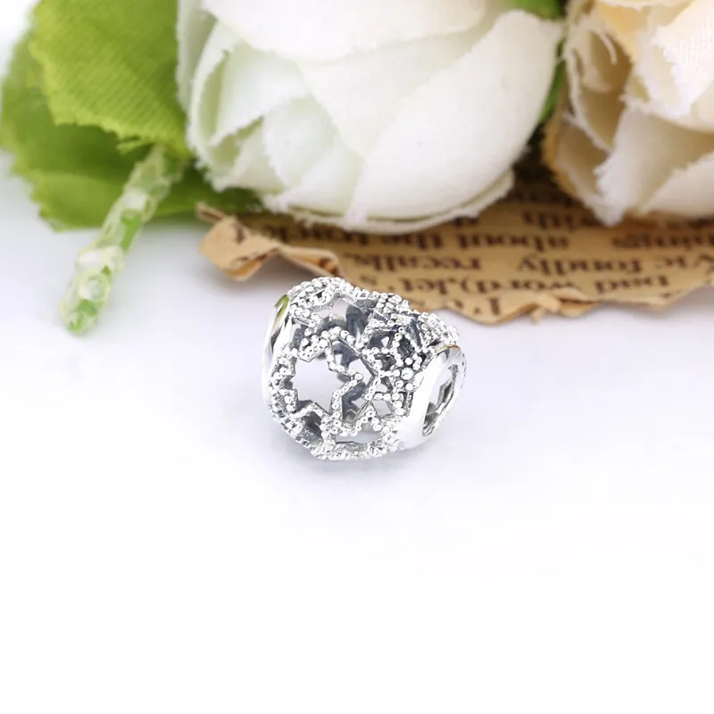 (slika za) PANDORA Obesek z odprtim srcem in zvezdami - 798462C00 - Ogled 2