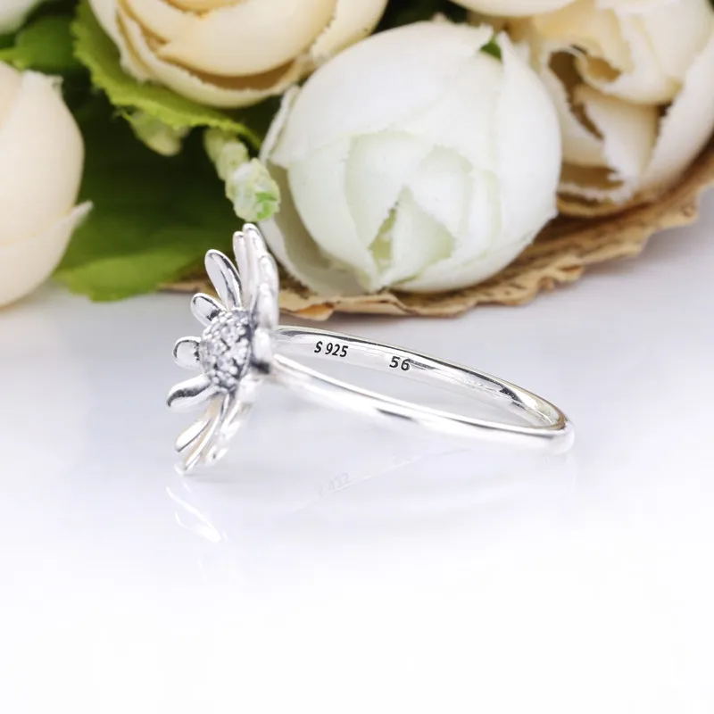 (slika za) PANDORA Pavé prstan z motivom marjetice - 198817C01 - Ogled 3