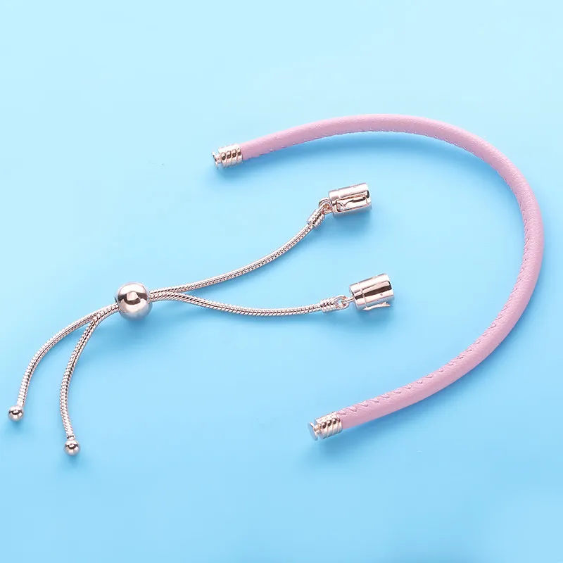 (slika za) Rožnata usnjena drsna zapestnica Pandora Moments - 589002C01 - Ogled 5