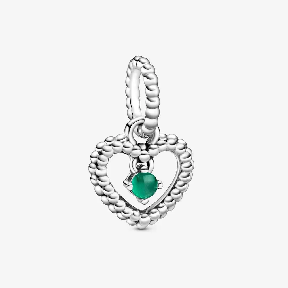viseči obesek pandora rainforest green beaded heart 798854c05